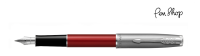 Parker Sonnet Essential Sandblasted Steel / Red / Chrome Plated Vulpennen